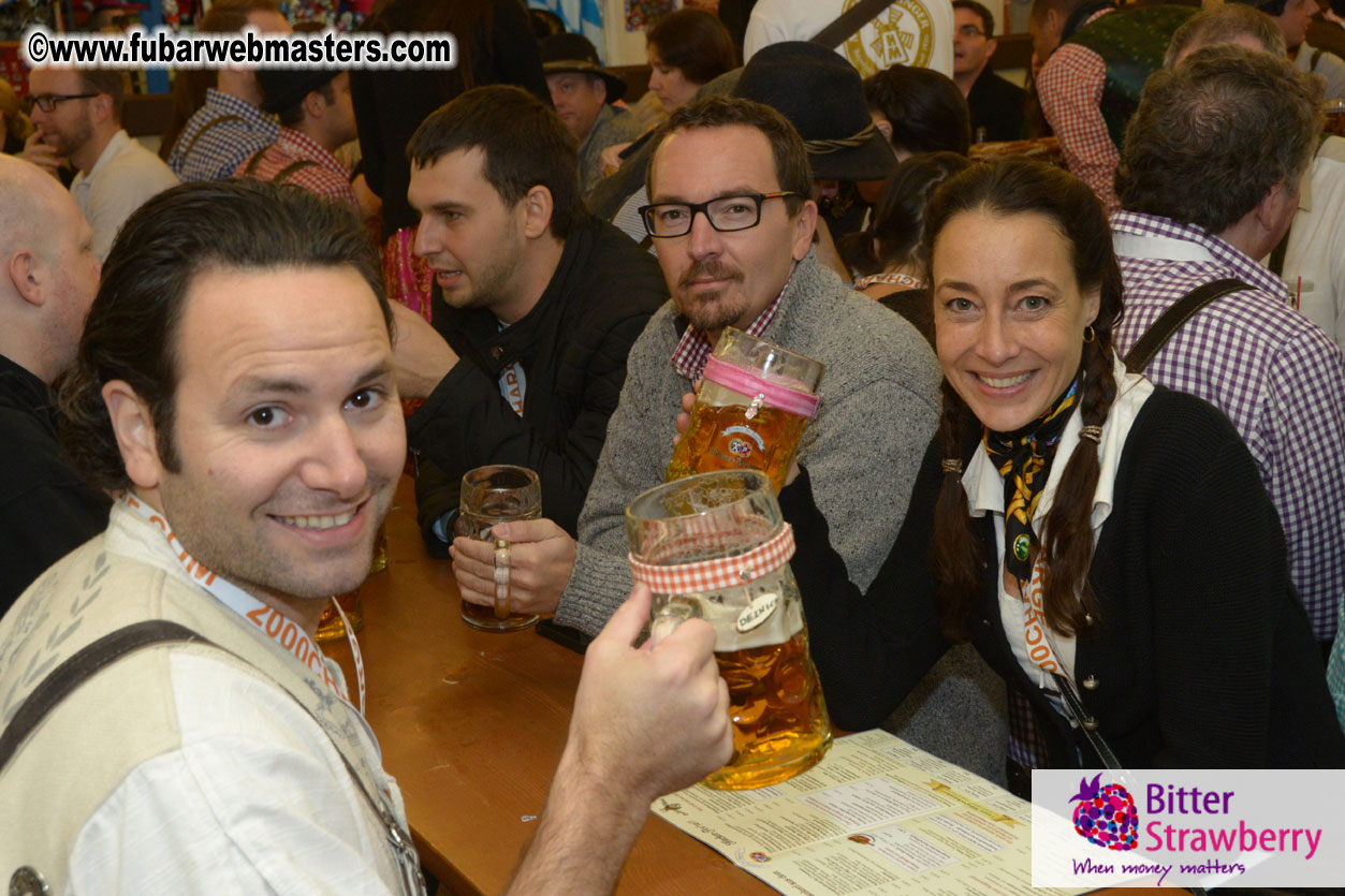 Beer tent seating in the legendary Hacker Festzelt