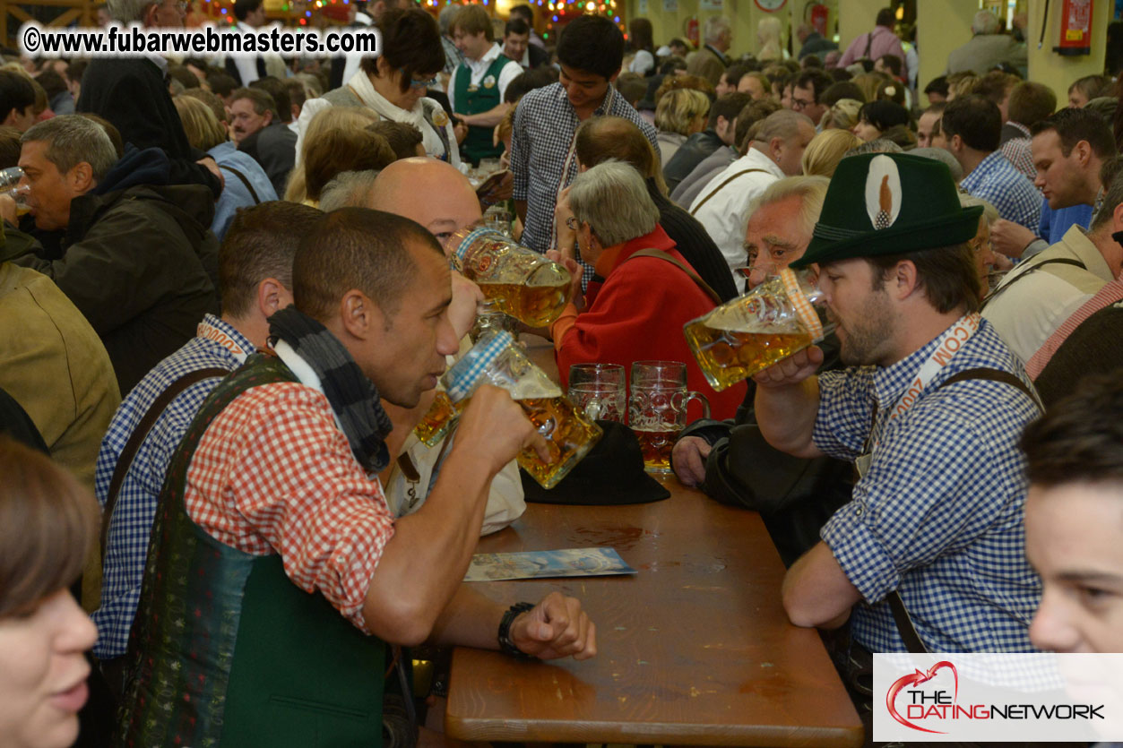 Beer tent seating in the legendary Hacker Festzelt