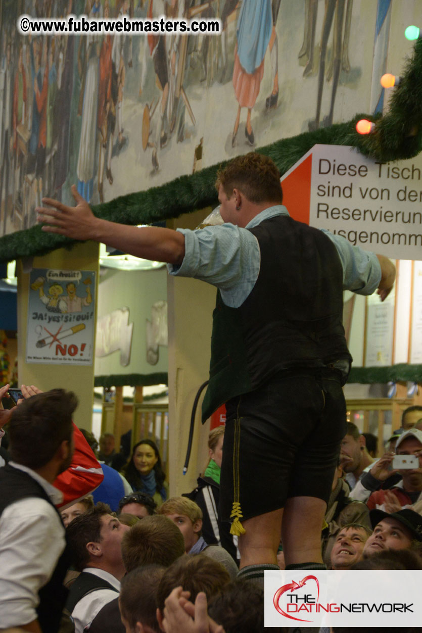 Beer tent seating in the legendary Hacker Festzelt