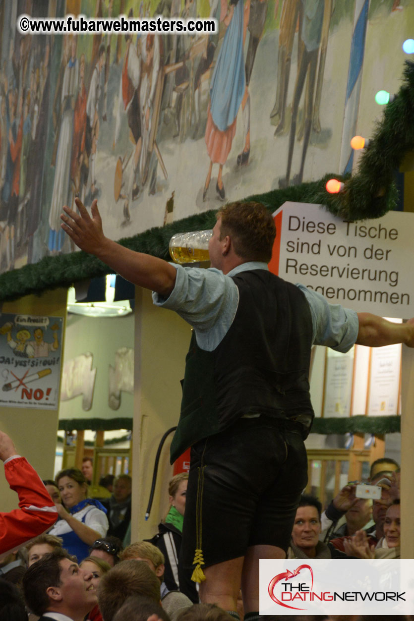 Beer tent seating in the legendary Hacker Festzelt