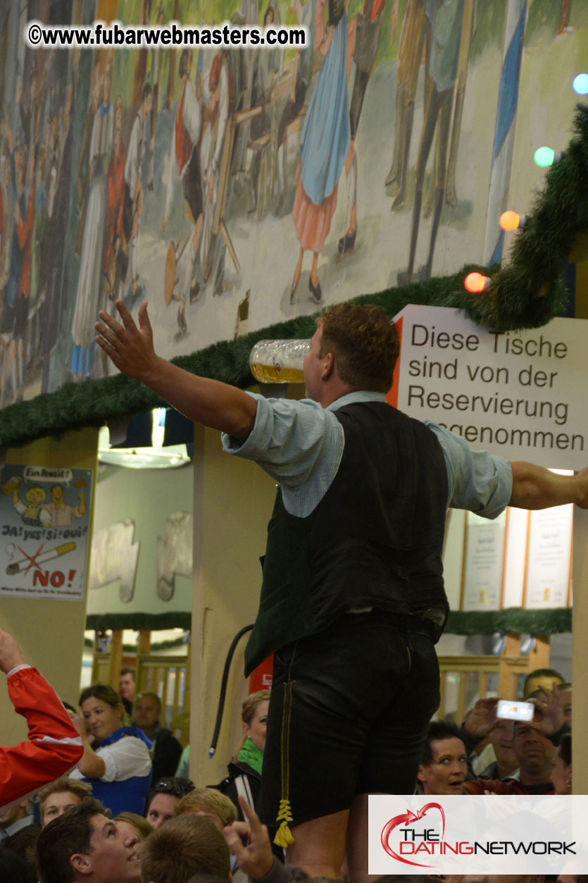 Beer tent seating in the legendary Hacker Festzelt