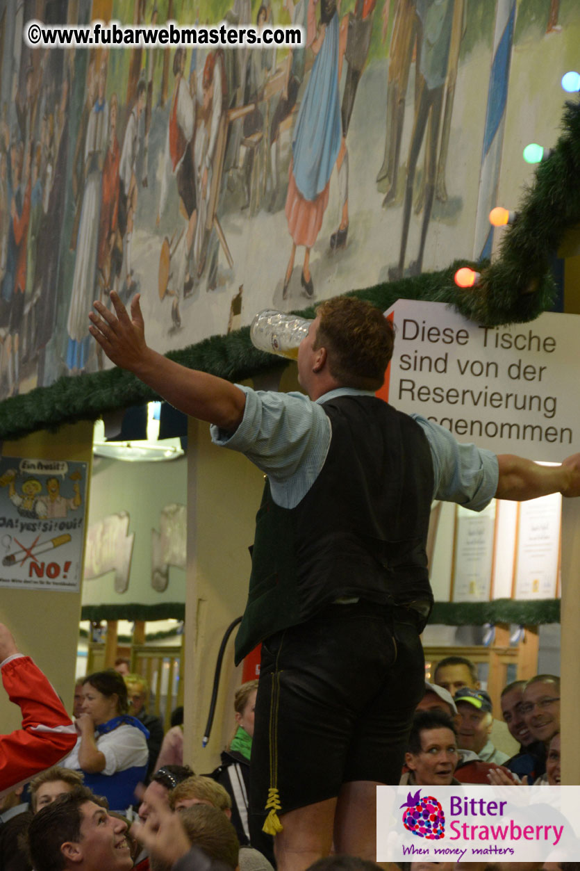 Beer tent seating in the legendary Hacker Festzelt