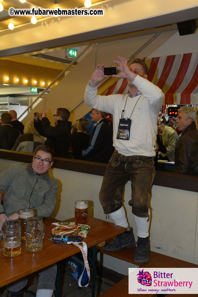 Beer tent seating in the legendary Hacker Festzelt