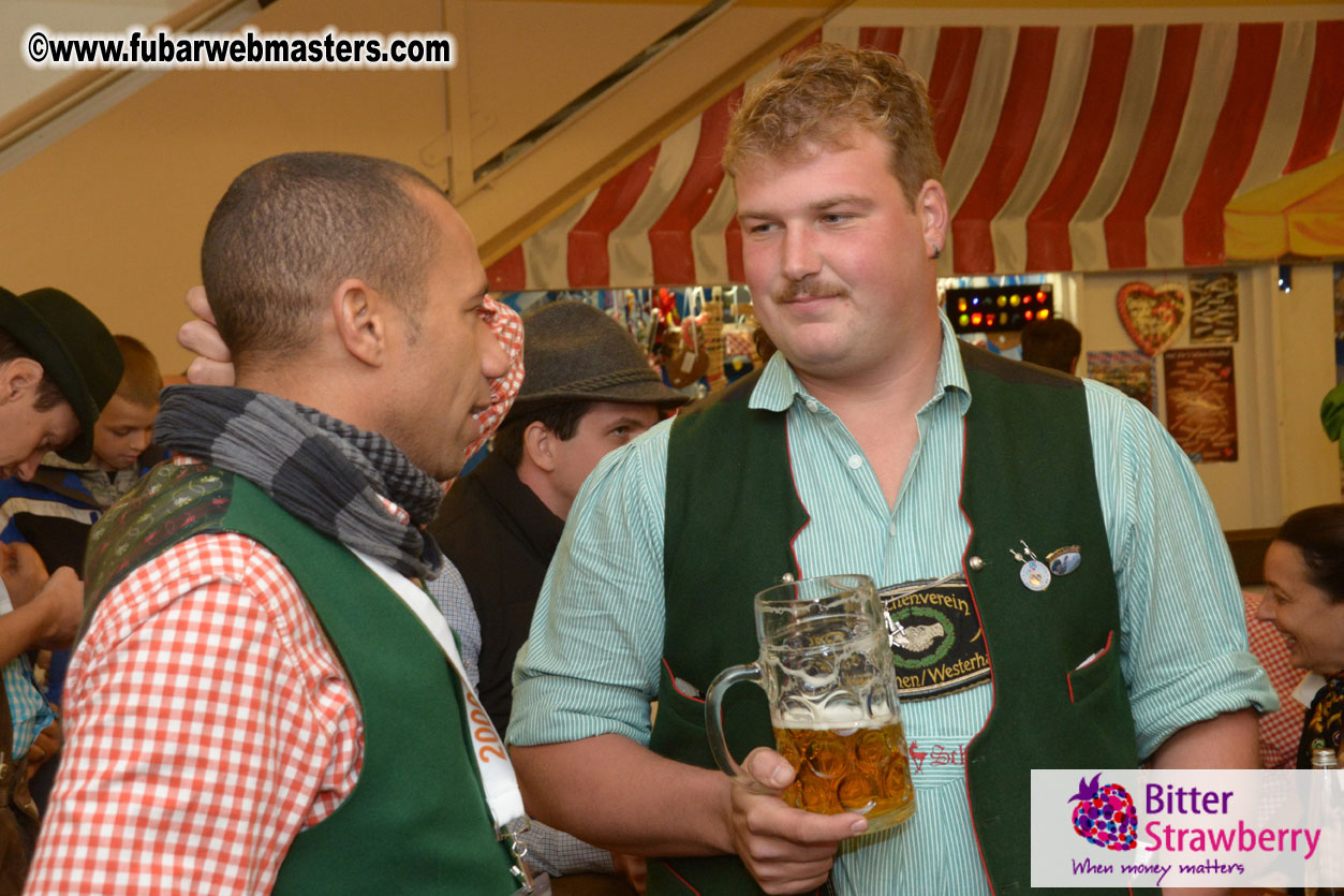 Beer tent seating in the legendary Hacker Festzelt