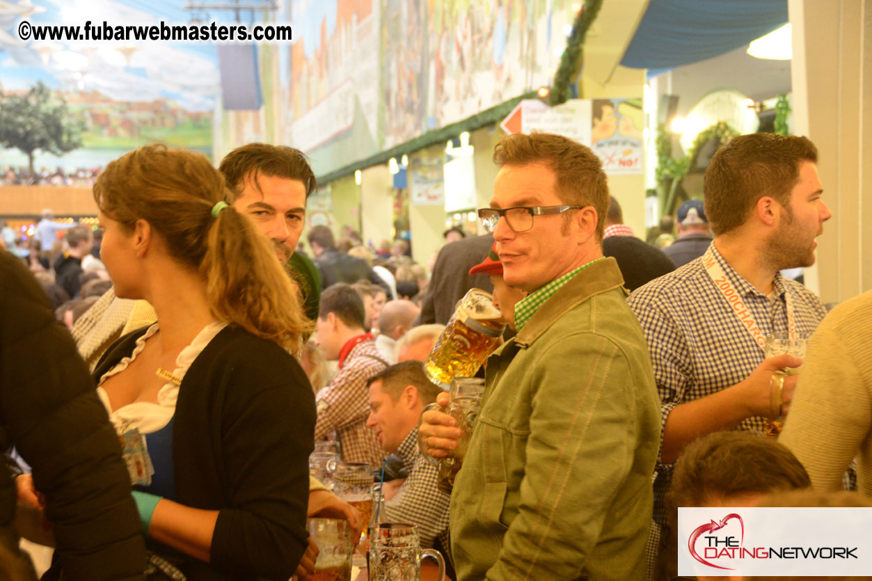 Beer tent seating in the legendary Hacker Festzelt