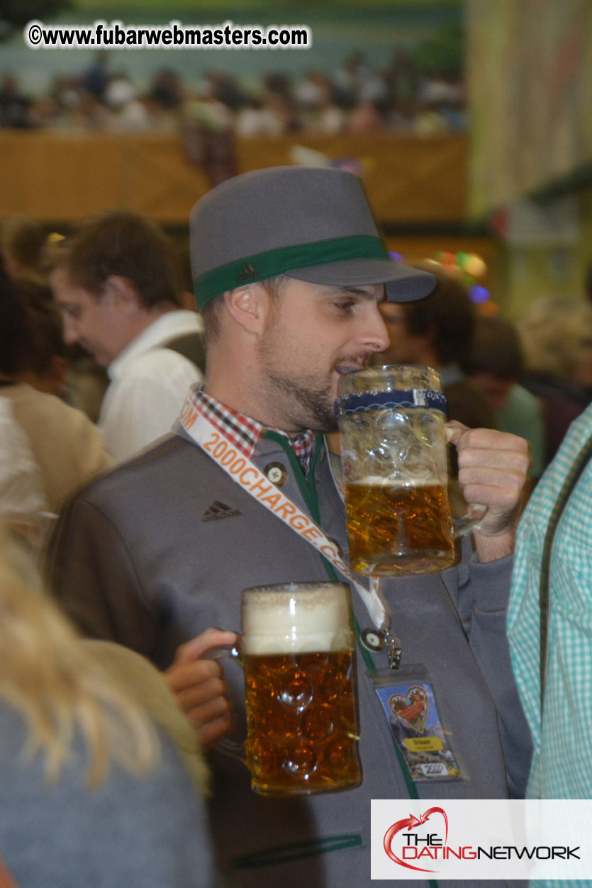 Beer tent seating in the legendary Hacker Festzelt