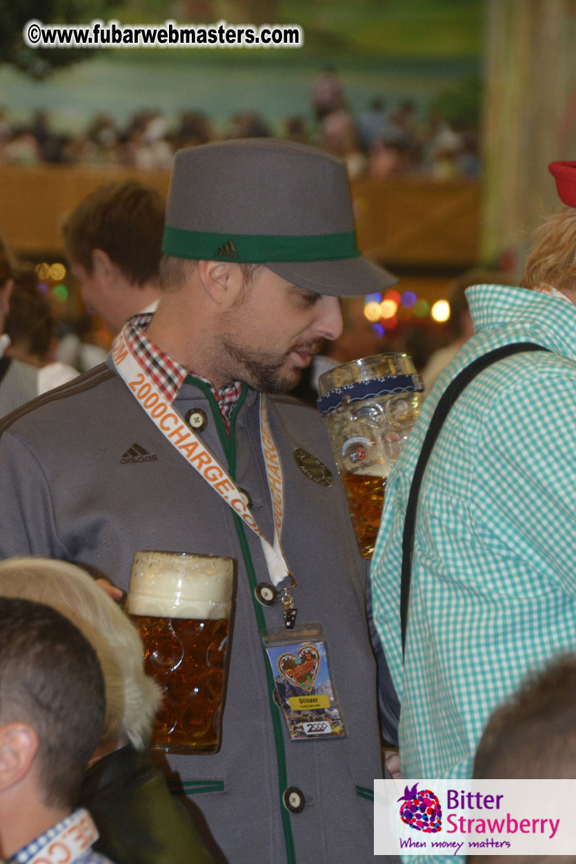 Beer tent seating in the legendary Hacker Festzelt