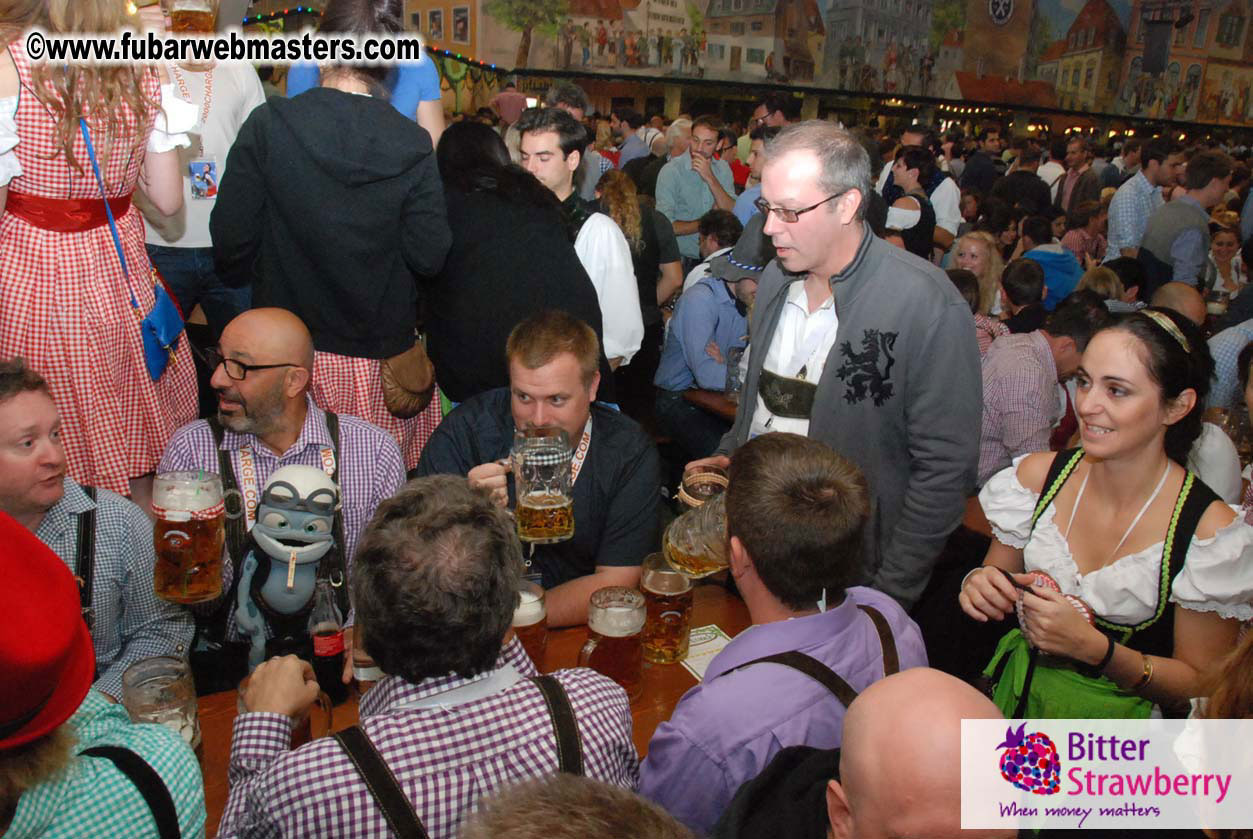 Beer tent seating in the legendary Hacker Festzelt