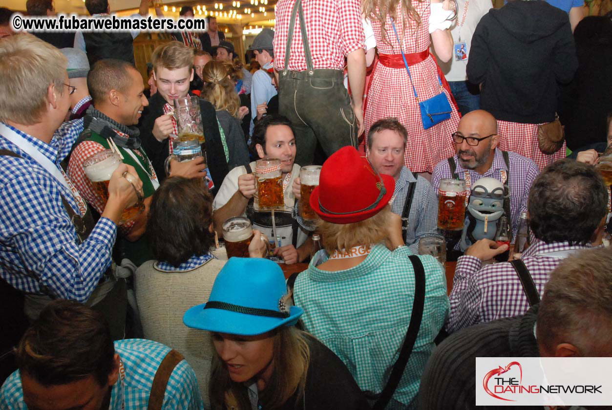 Beer tent seating in the legendary Hacker Festzelt