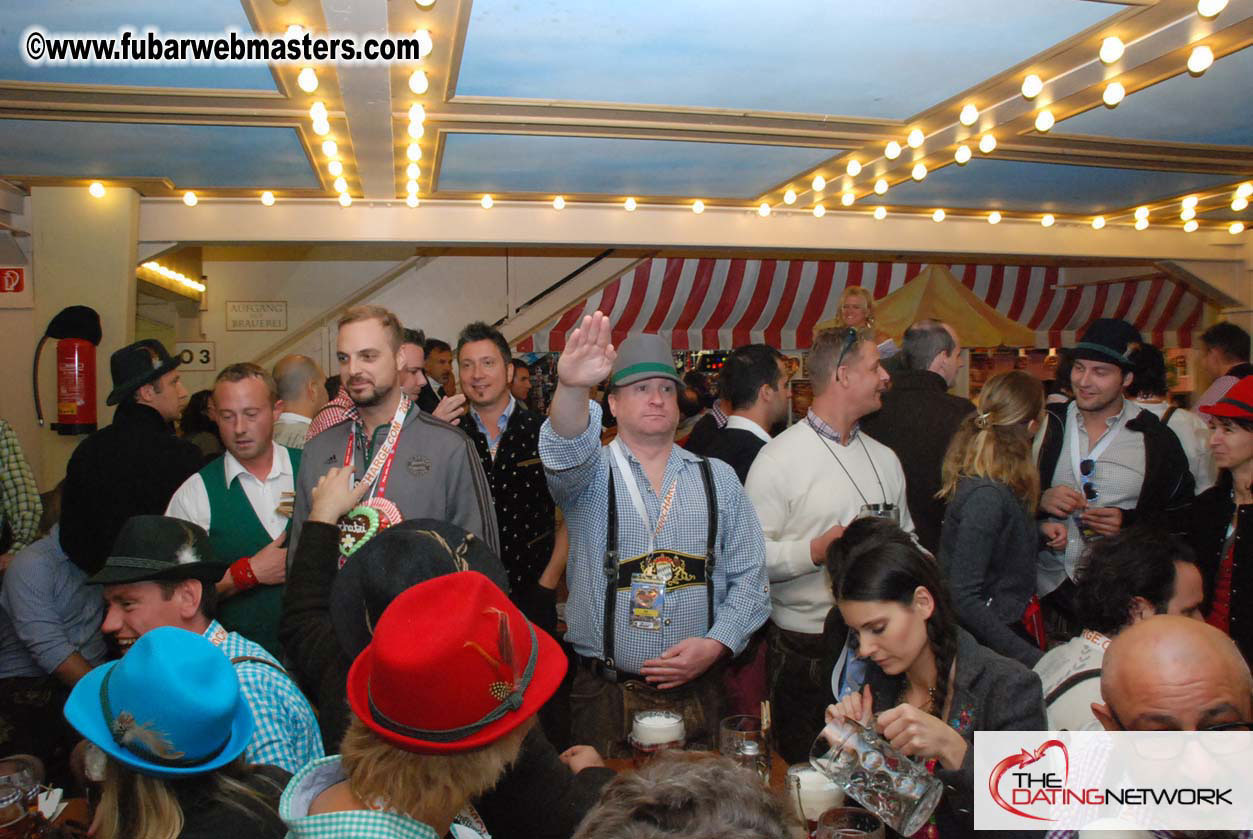 Beer tent seating in the legendary Hacker Festzelt