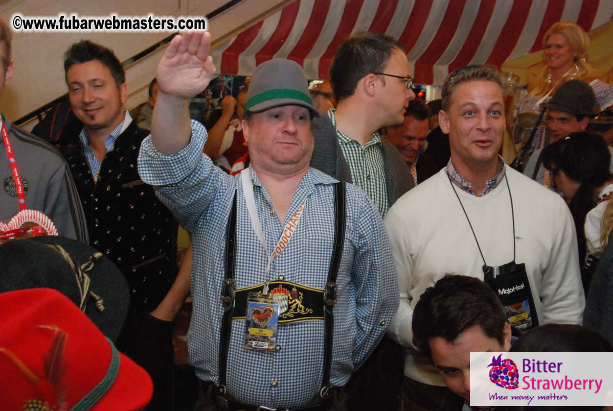 Beer tent seating in the legendary Hacker Festzelt