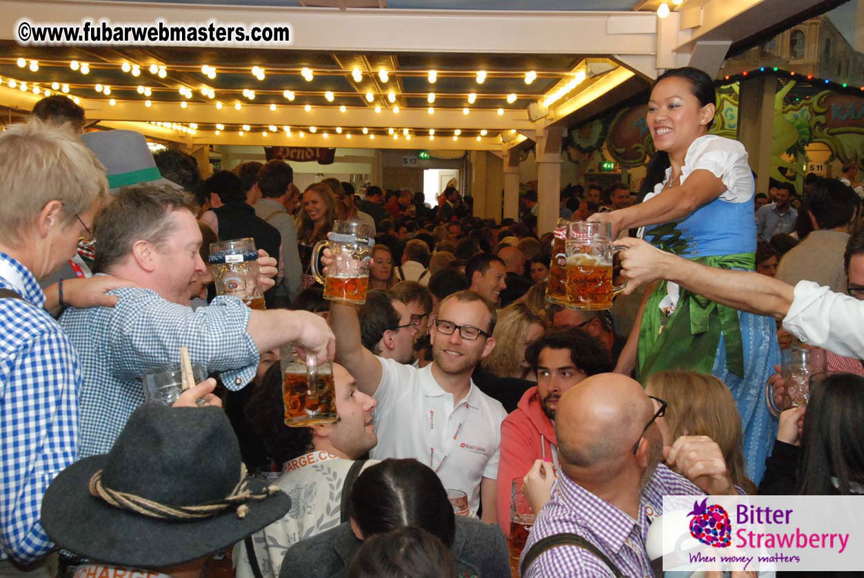 Beer tent seating in the legendary Hacker Festzelt