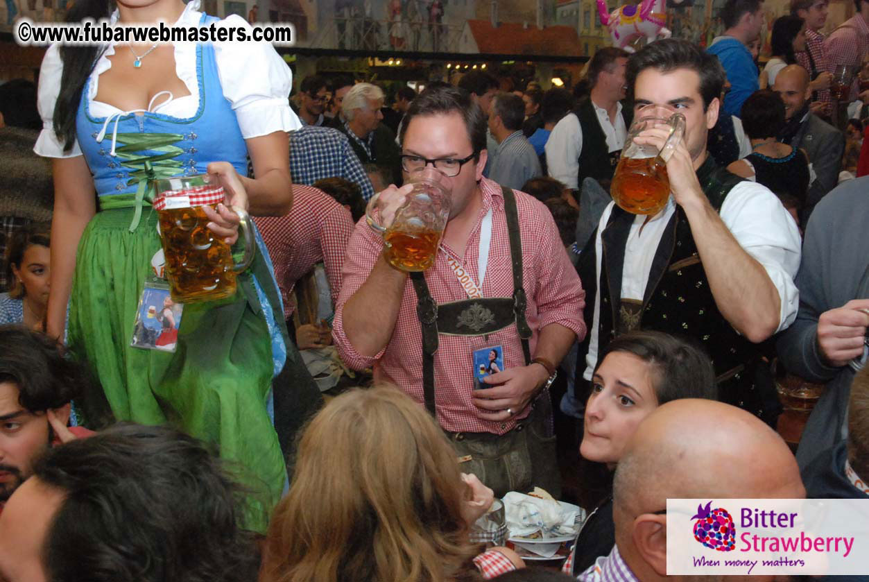 Beer tent seating in the legendary Hacker Festzelt