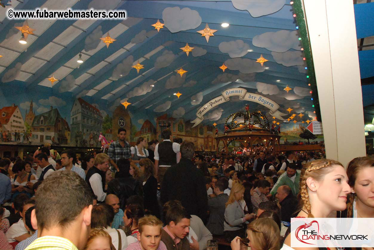 Beer tent seating in the legendary Hacker Festzelt