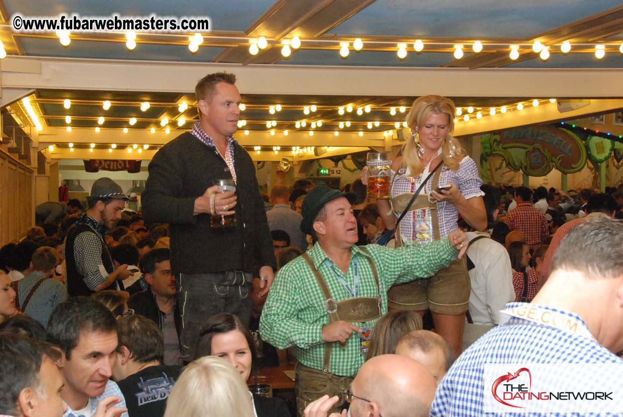 Beer tent seating in the legendary Hacker Festzelt