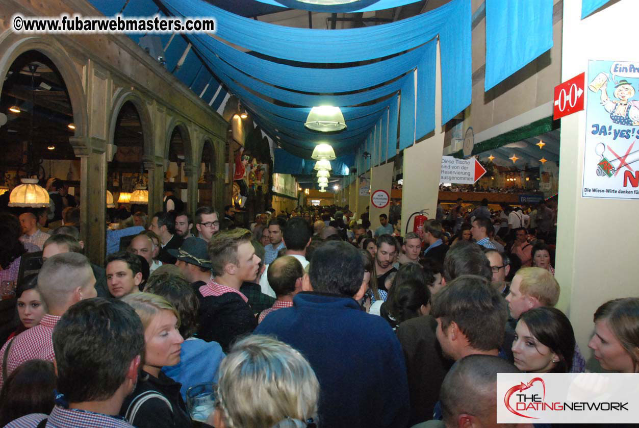 Beer tent seating in the legendary Hacker Festzelt