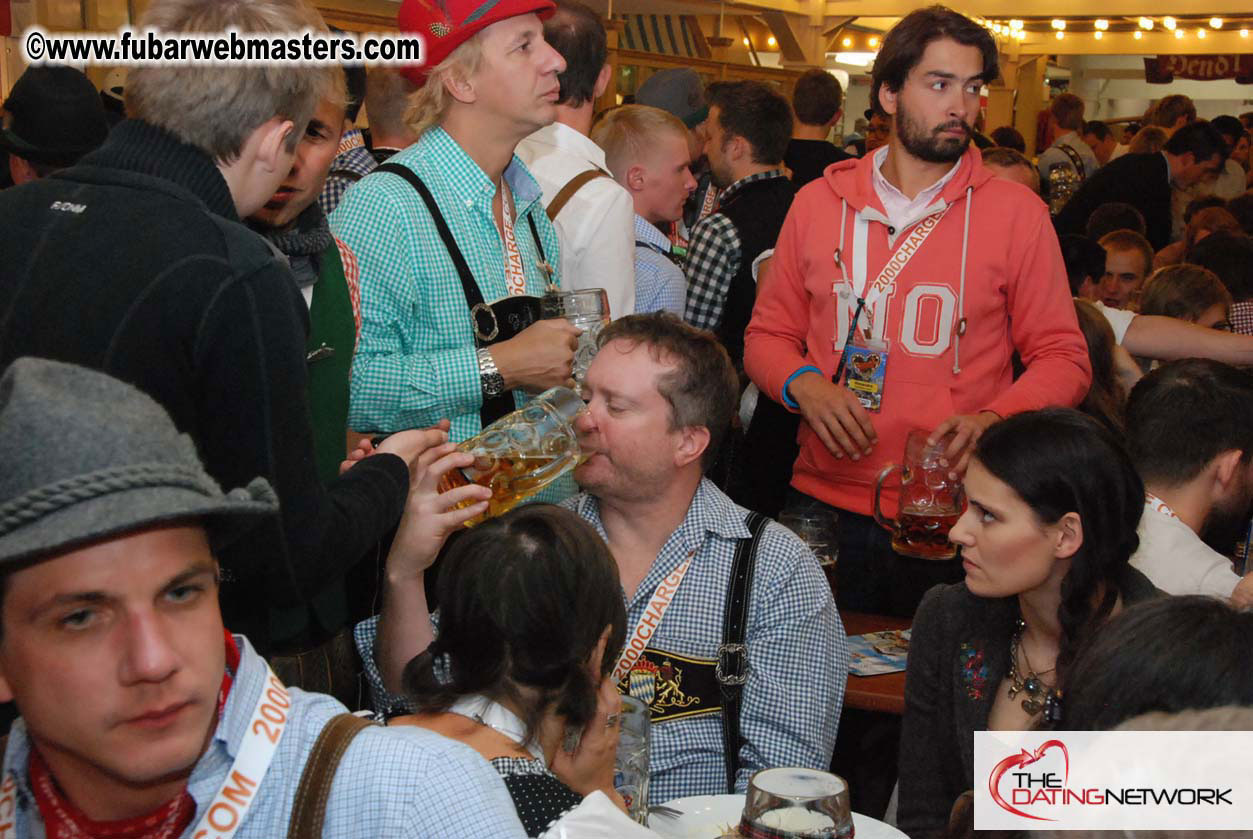 Beer tent seating in the legendary Hacker Festzelt