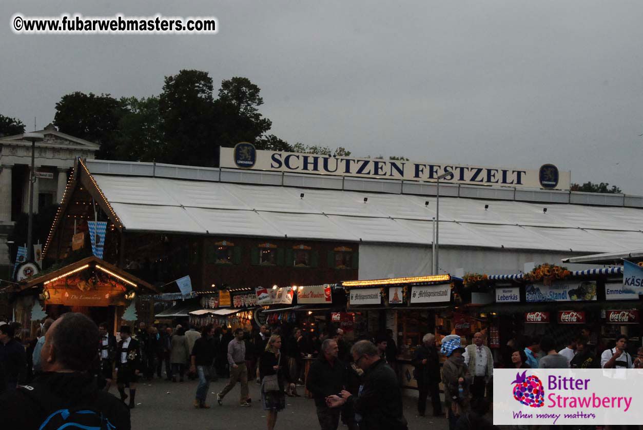 Beer tent seating in the legendary Hacker Festzelt