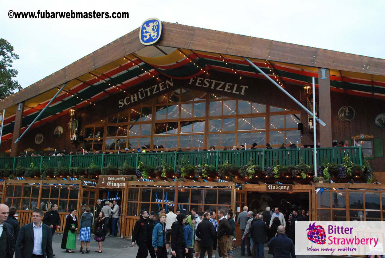 Beer tent seating in the legendary Hacker Festzelt