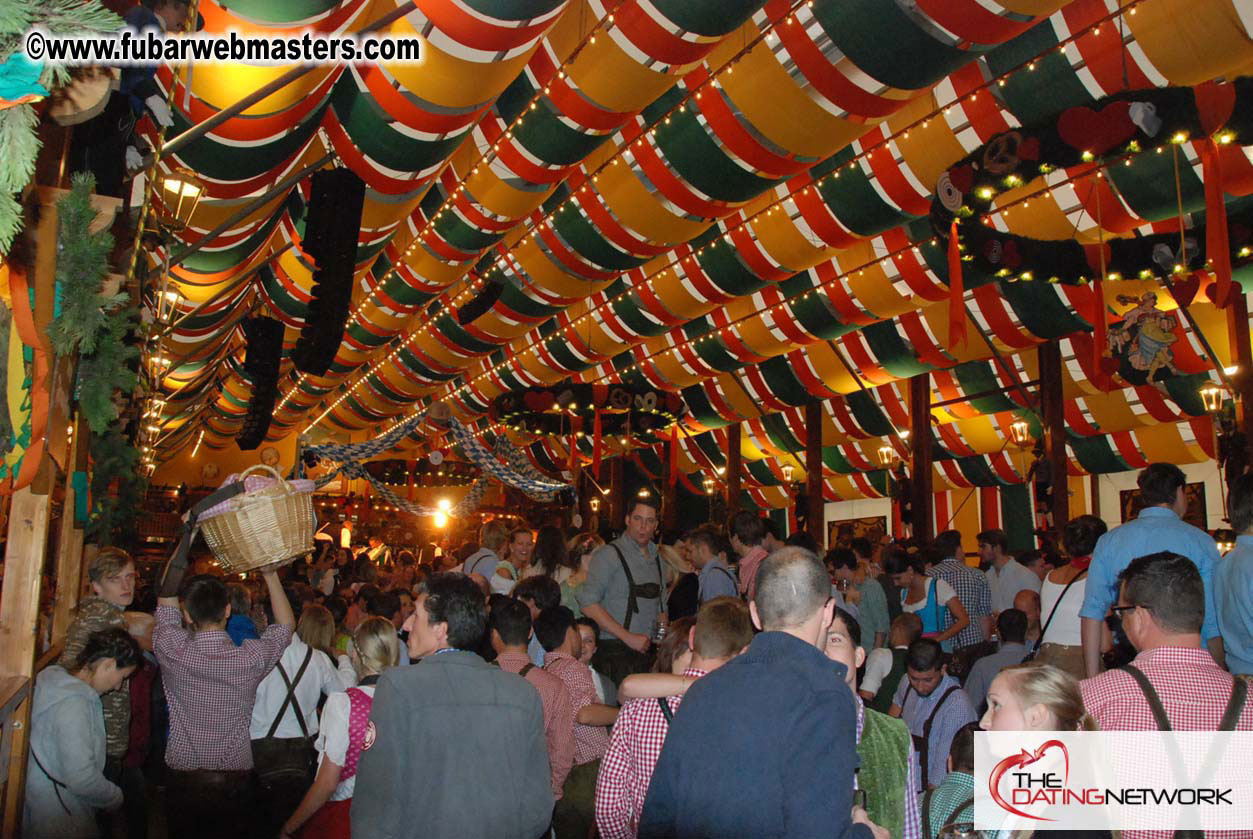 Beer tent seating in the legendary Hacker Festzelt