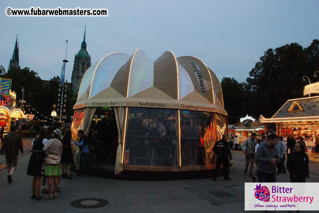 Beer tent seating in the legendary Hacker Festzelt