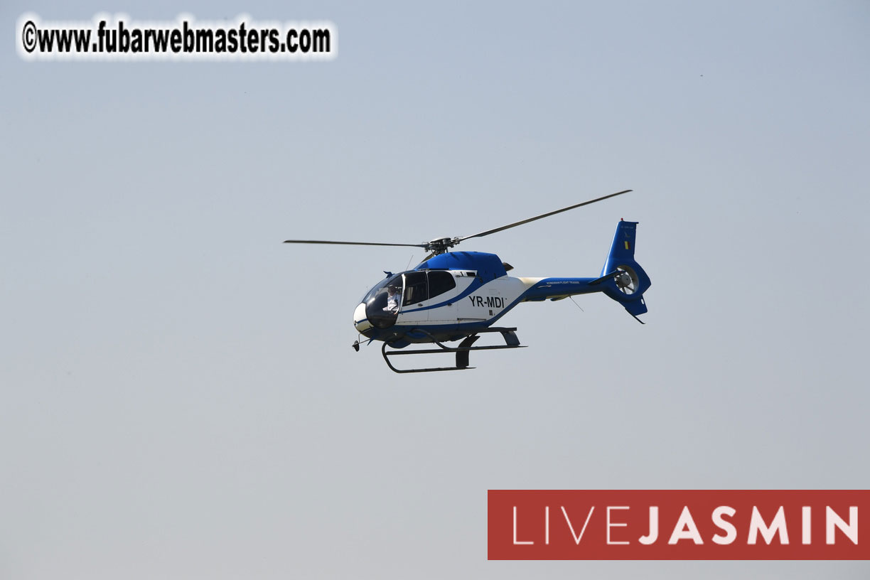 Helicopter Cross Flight over Bucharest