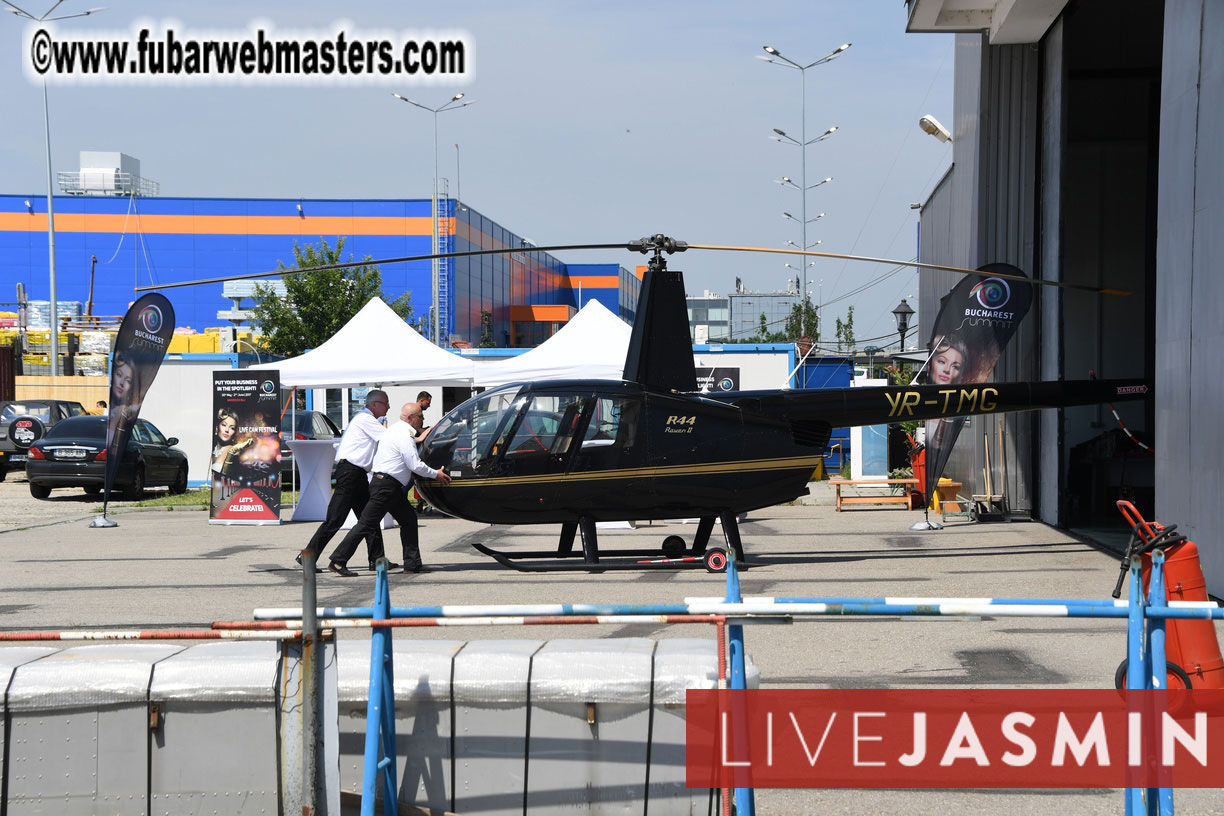 Helicopter Cross Flight over Bucharest