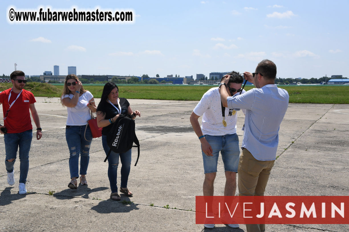 Helicopter Cross Flight over Bucharest