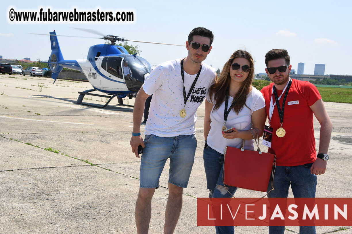 Helicopter Cross Flight over Bucharest