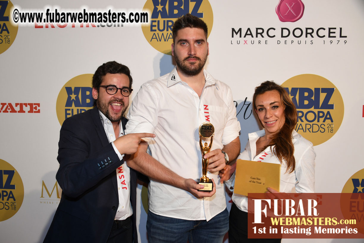 Winners Circle for XBIZ Europa Awards