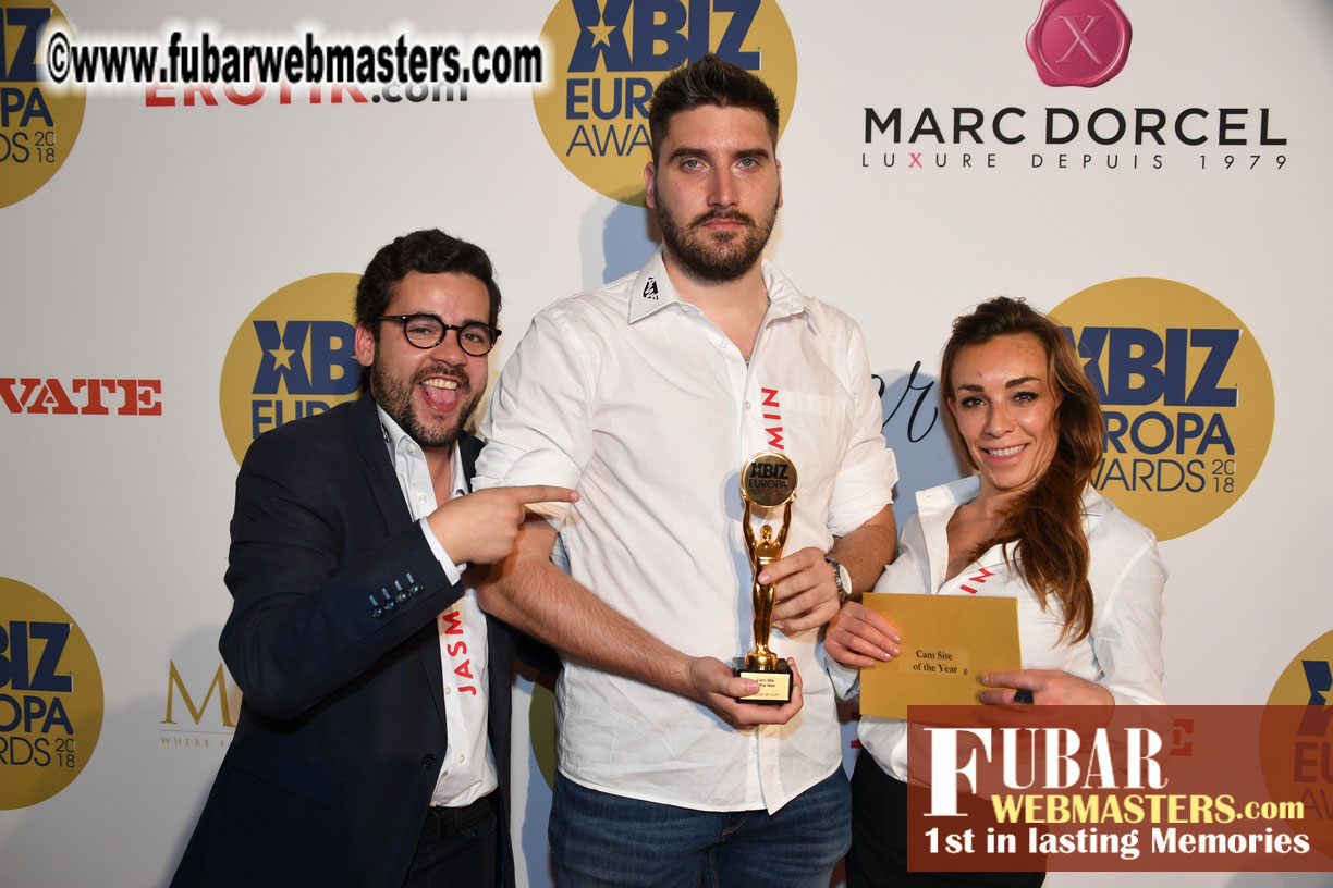 Winners Circle for XBIZ Europa Awards