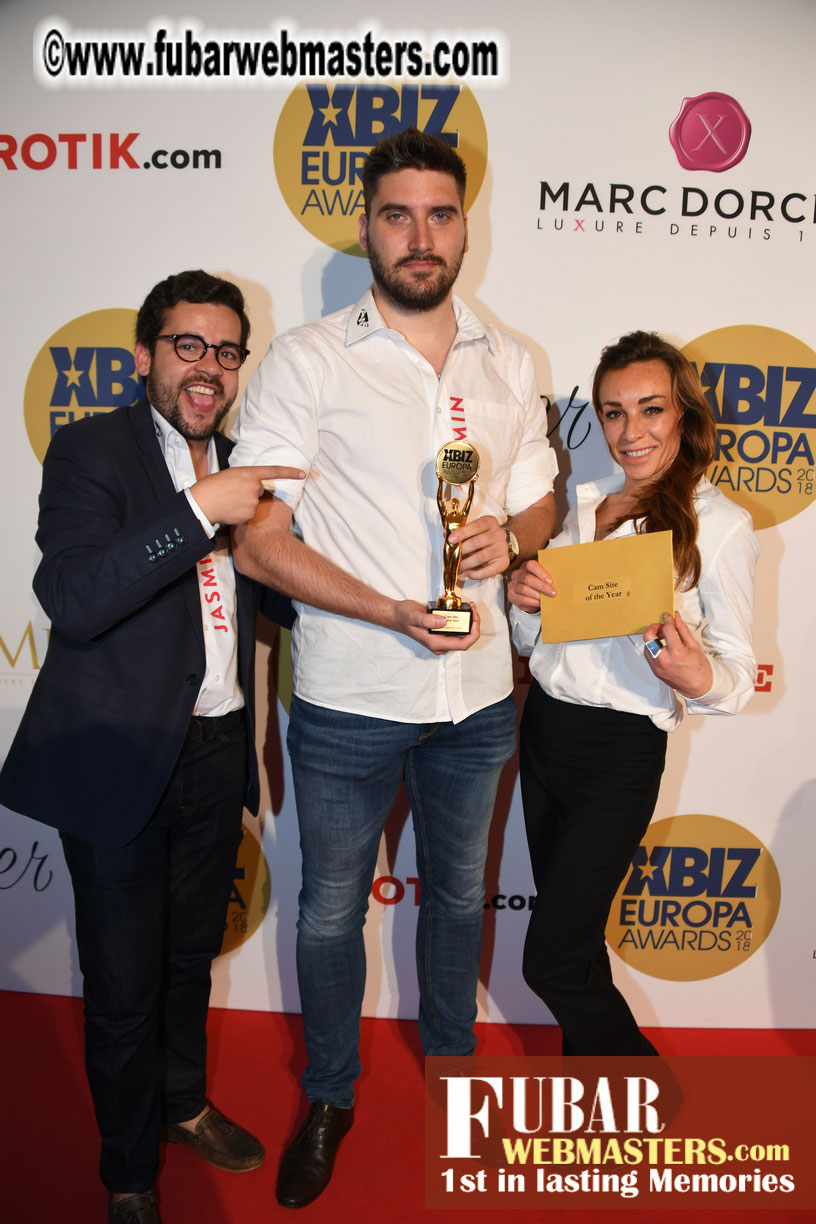 Winners Circle for XBIZ Europa Awards