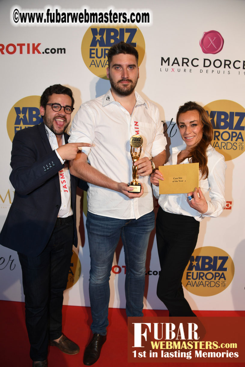 Winners Circle for XBIZ Europa Awards