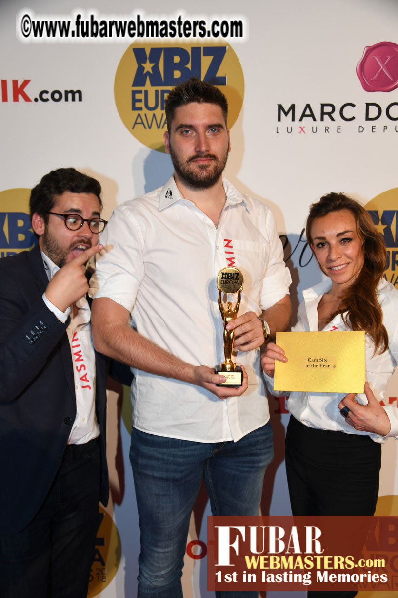 Winners Circle for XBIZ Europa Awards