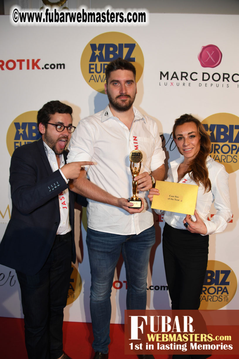 Winners Circle for XBIZ Europa Awards