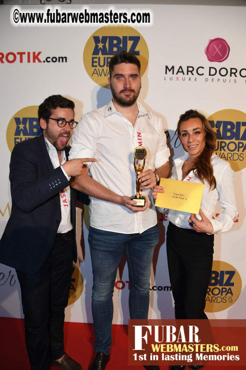 Winners Circle for XBIZ Europa Awards