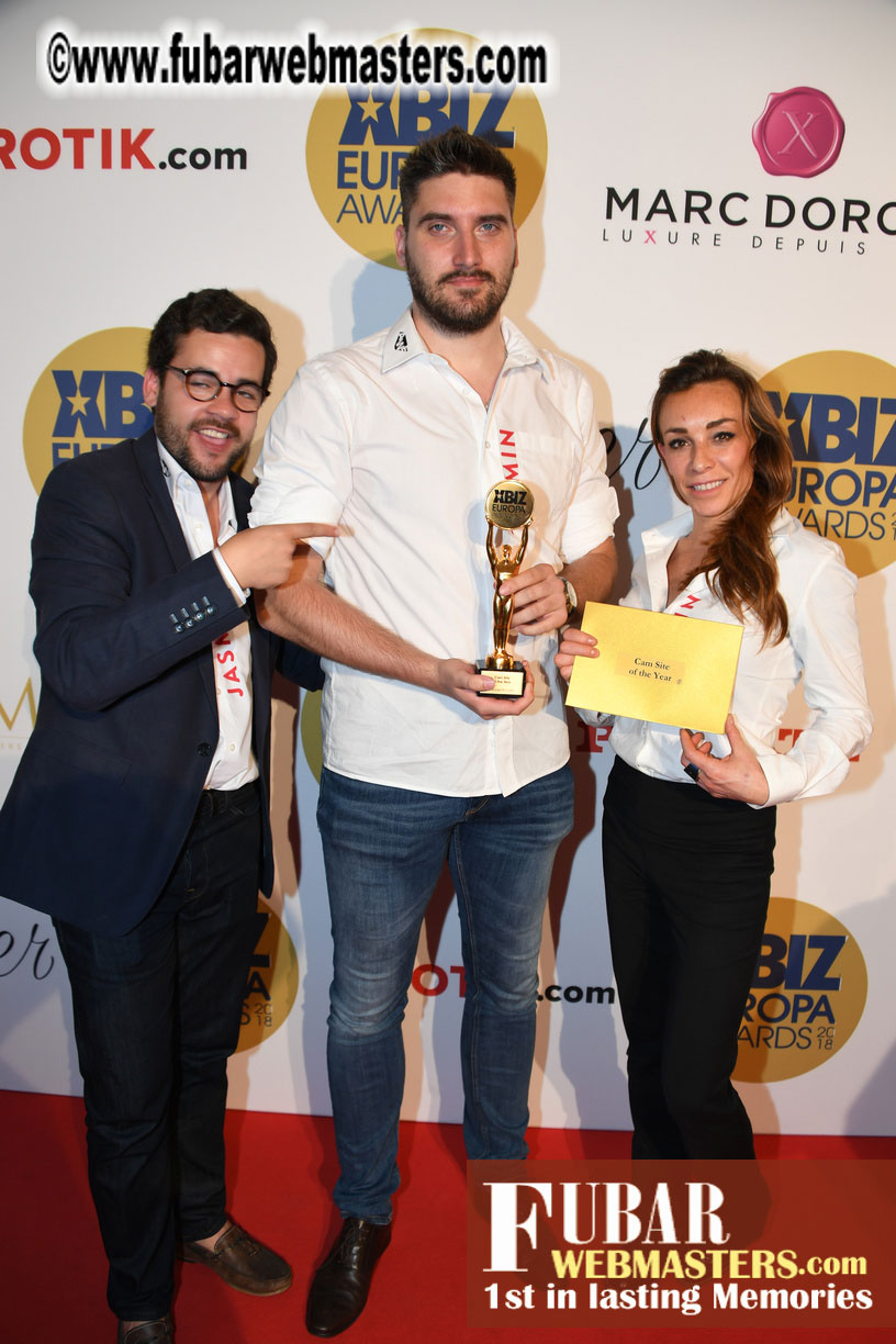 Winners Circle for XBIZ Europa Awards