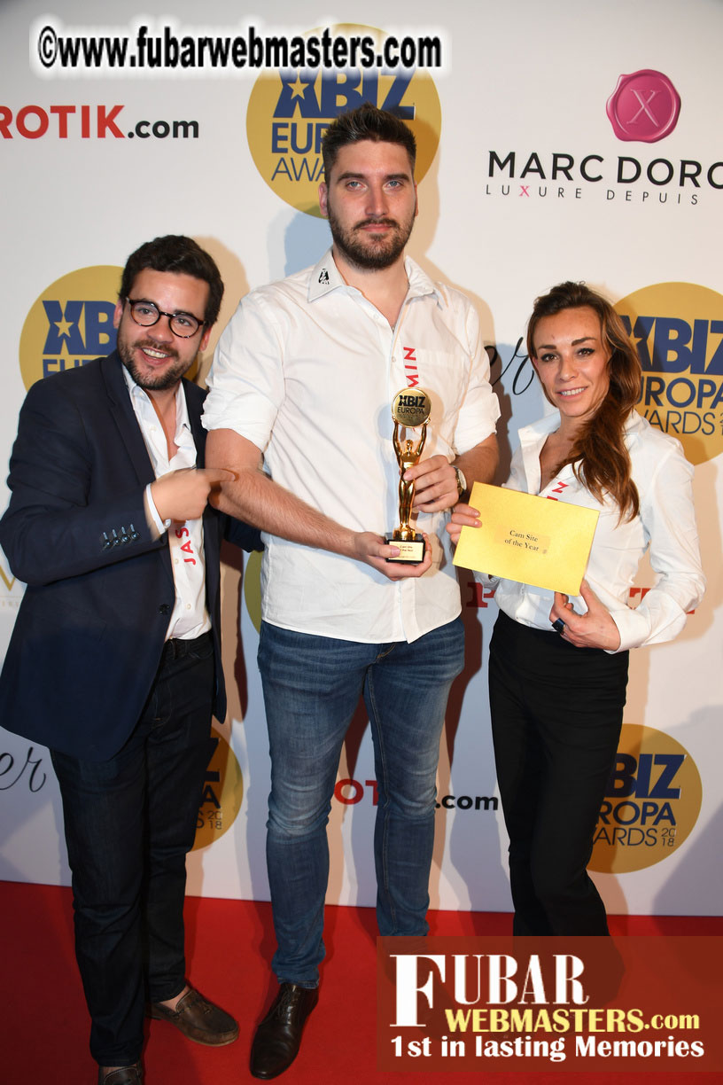 Winners Circle for XBIZ Europa Awards