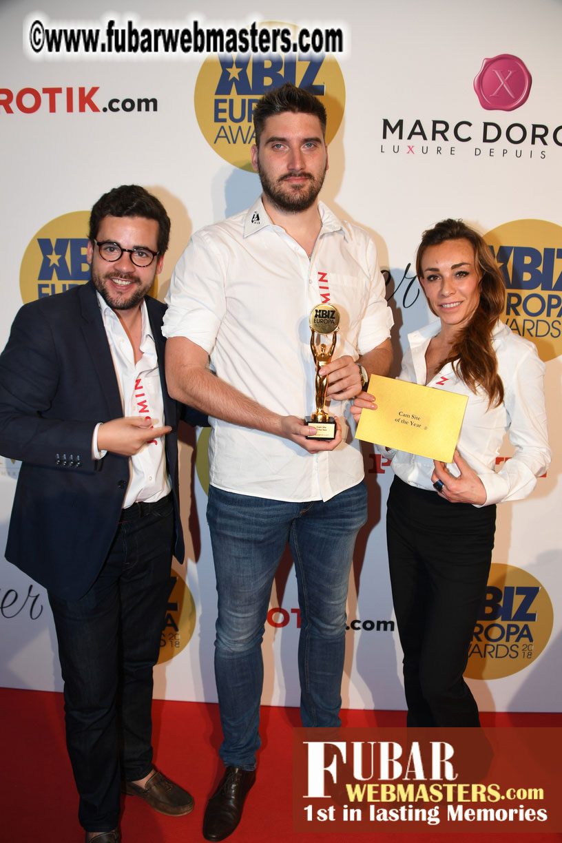 Winners Circle for XBIZ Europa Awards