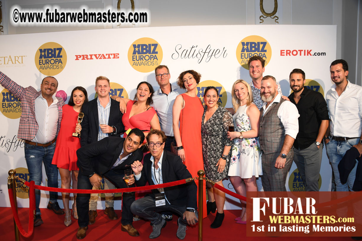 Winners Circle for XBIZ Europa Awards