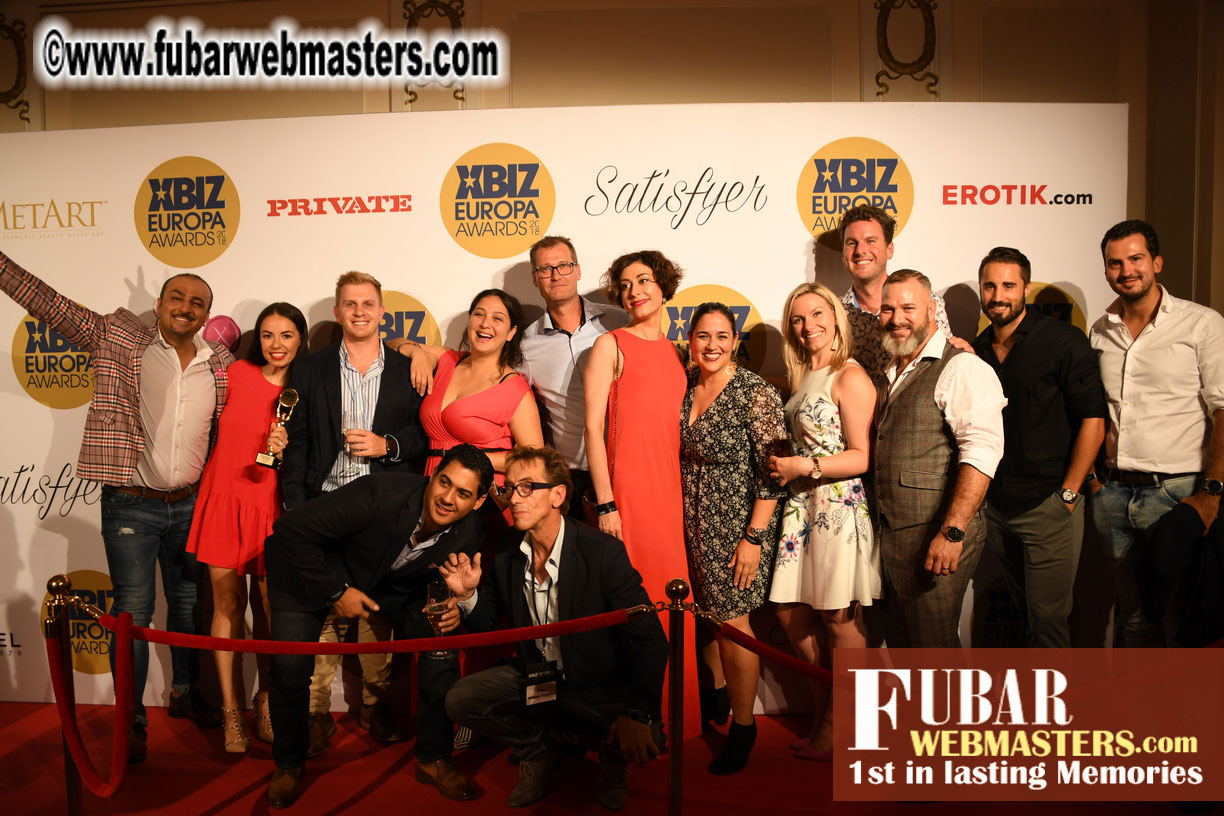 Winners Circle for XBIZ Europa Awards