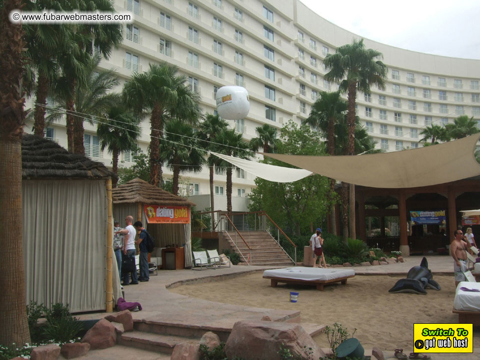 Cabanas and poolside