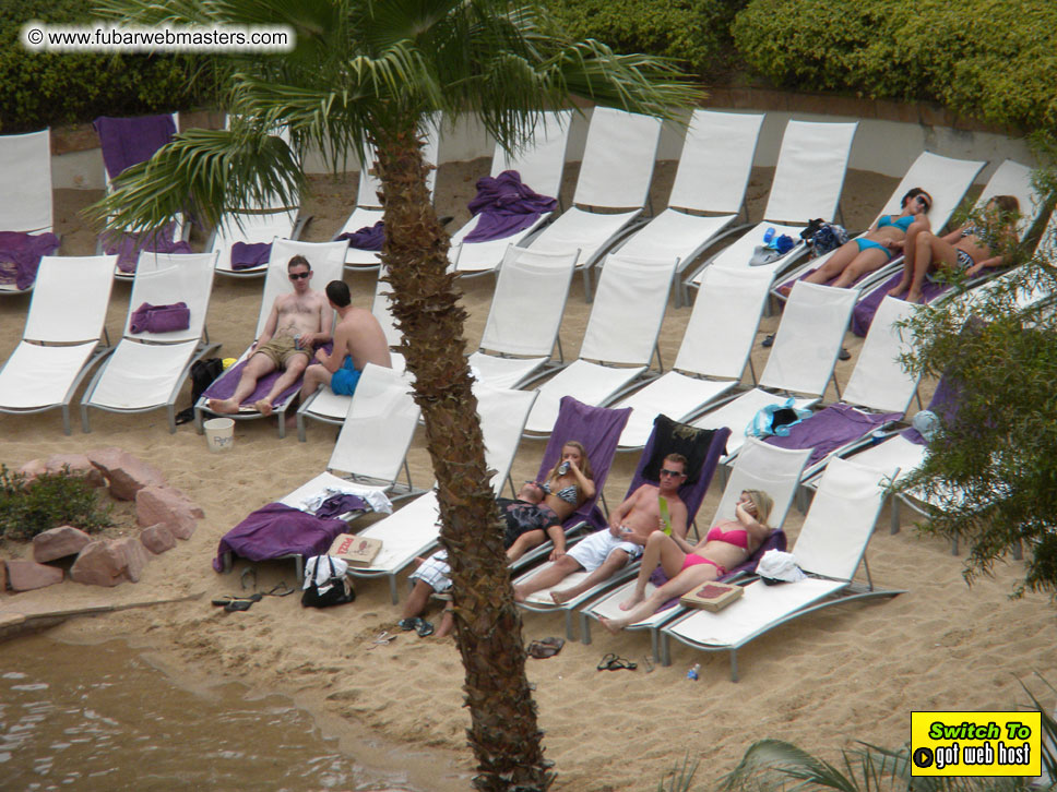 Cabanas and poolside