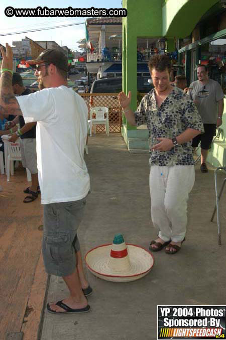 Lobster and margarita dinner in Puerto Nuevo 2004