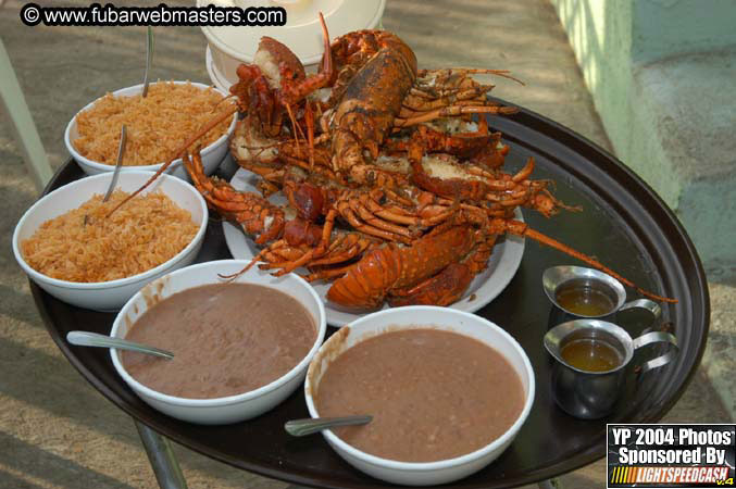 Lobster and margarita dinner in Puerto Nuevo 2004