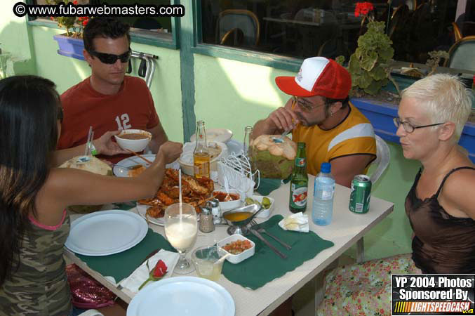 Lobster and margarita dinner in Puerto Nuevo 2004