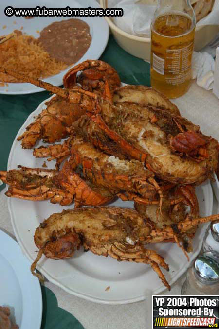 Lobster and margarita dinner in Puerto Nuevo 2004