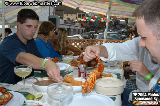 Lobster and margarita dinner in Puerto Nuevo 2004