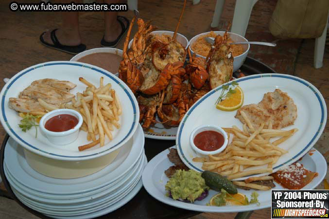 Lobster and margarita dinner in Puerto Nuevo 2004