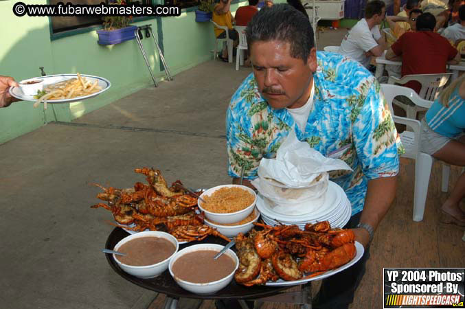 Lobster and margarita dinner in Puerto Nuevo 2004